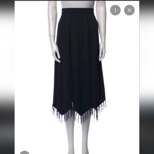 St. John Fringe Trim Skirt Santana Knit *Flawed*